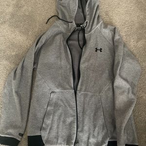 Gray under armor sweater zip up.
